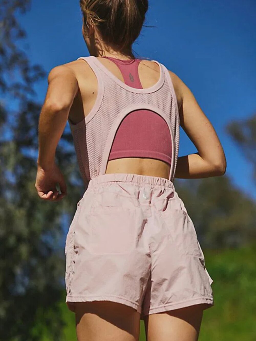 FP Movement Pacific Coast Hike Onesie Shorts Pink Size Small - Picture 7 of 7